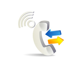 Aufkleber - Flat isometric 3d illustration incoming and outgoing calling concept