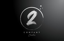 Black White 2 Number Letter Logo Icon Design With Dots And Circle. Creative Gradient Template For Company And Business