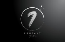 Black White 7 Number Letter Logo Icon Design With Dots And Circle. Creative Gradient Template For Company And Business