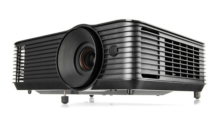 Wall Mural - Black video projector on white background