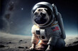 dog in space, astronaut, pug in space with spacesuit, space, dog,generative ai