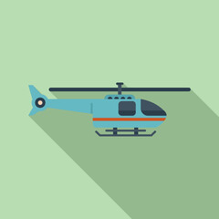 Sticker - Coast rescue helicopter icon flat vector. Sea guard. Aerial safety