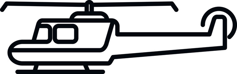 Poster - Air rescue helicopter icon outline vector. Sea chopper. Aerial guard