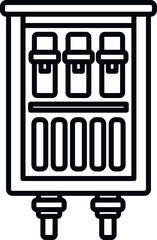 Poster - Contact junction box icon outline vector. Electric switch. Mount control