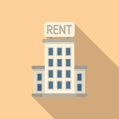 Wall Mural - Rent building icon flat vector. Property house. Real home