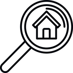 Sticker - Search house icon outline vector. Real home. Website company