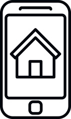 Sticker - Phone house rent icon outline vector. Real home. Credit estate