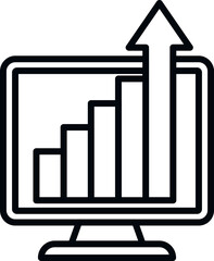 Poster - Monitor online graph icon outline vector. House rent. Loan sale