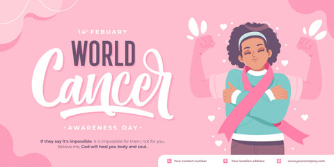 happy world cancer day illustration background