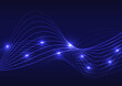 © Sirirat - Digital technology abstact blue light line curve background