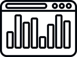 Sticker - Marketing web chart icon outline vector. Digital business. Price mobile