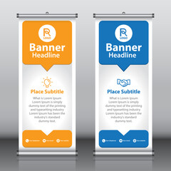 Wall Mural - Roll up banner design template vector, abstract background, modern x-banner, rectangle size