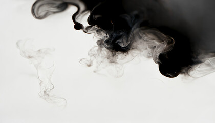 Wall Mural - Black ink drops on white background with Generative AI