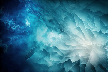 abstract blue background with ice cracks. generative ai.
