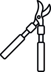 Sticker - Pruner secateur icon outline vector. Garden work. Cut object