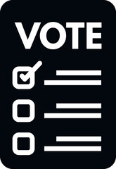 Sticker - Vote paper icon simple vector. Political speech. Voter decision