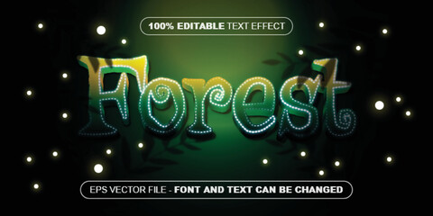 Wall Mural - forest 3d editable text effect