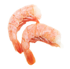 Poster - Shrimp tails isolated on white background.