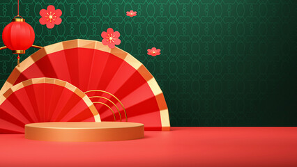 Sticker - 3D Render, Chinese New Year 2023 Background.