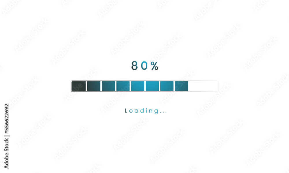 80 percent Futuristic dark blue Progress loading bar. Loading bar ...