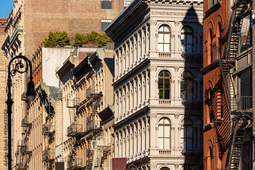 Cast Iron Facades Of Soho Loft Buildings With Fire Escapes Soho Cast