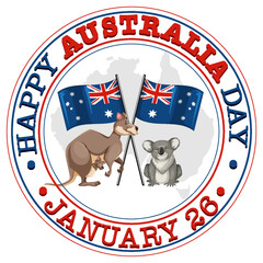 Wall Mural - Happy Australia Day Banner Design