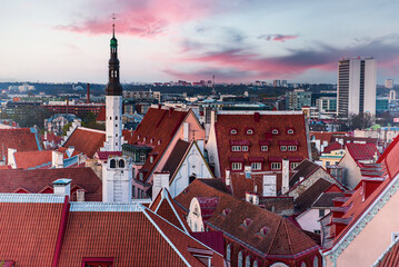 Wall Mural - Tallinn view at sunset