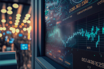 futuristic stock market concept virtual reality, generative AI