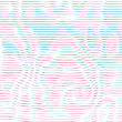Moire gradient glitch texture, bright phantom wavy lines optical illusion. Abstract rainbow pattern with distorted lines. 
Digital screen effect make in overlay background. Vector ripples wallpaper