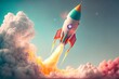 © Pixelkingdom - Retro Rocket. Generative Ai