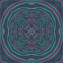 Kaleidoscope Magic Vector Seamless Ornament. Creative Patchwork Sample, Decoupage Napkin Print.