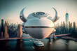 UFO Raumschiff Aliens Fliegende Untertasse Ausserirdische Invasion Riesiges Spaceship Übernahme Angriff Unvorstellbar Generative AI Digital Art Backdrop Hintergrund Illustration
