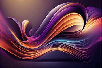 Wall Mural - Smooth gradient wallpaper with geometrical lines in mesmerize fluid motion, Generative AI, Generative, Ai