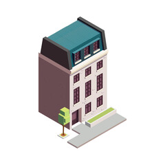 Wall Mural - Isometric Town House Composition