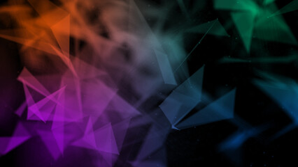 Poster - abstract plexus geometry background. digital technology network connection concept. 3d rendered illu