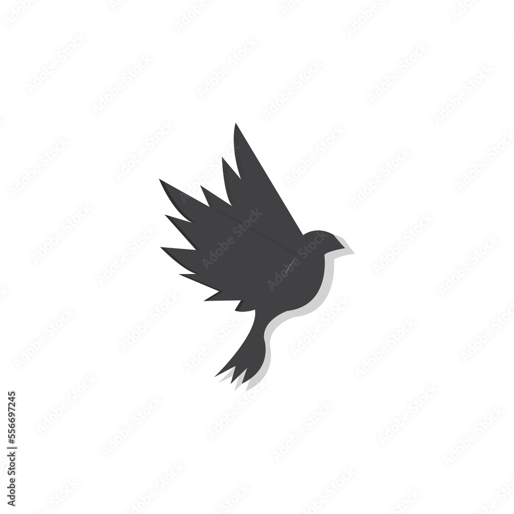 Flying bird logo icon Free Vector Stock Vector | Adobe Stock