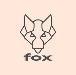 Wall Mural - fox line art logo design