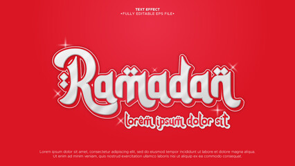 Poster - ramadan kareem vector editable text effect