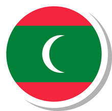 Maldives Flag Circle Shape, Flag Icon.