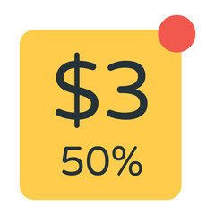 Poster - Modern flat icon of price discount 