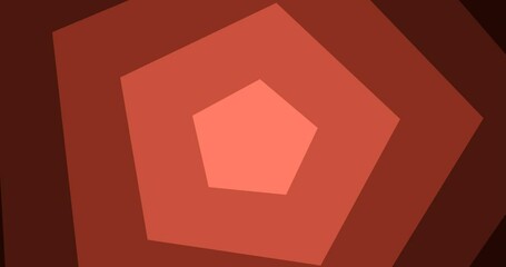 Poster - red gradient pentagon field line abstract background animation