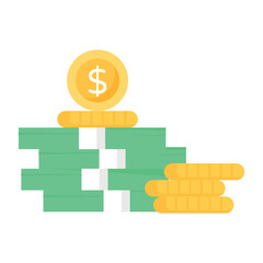 Sticker - A banknote flat icon vector 