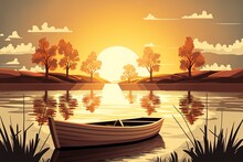 sunny sight of a beautiful lake where one may go boating. The Landscape of Nature Generative AI