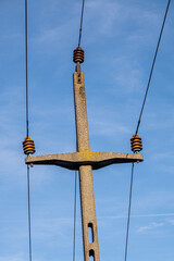 Wall Mural - concrete electricity poles with wires