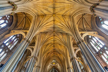 Ceiling Of Bristol Cathedral, Bristol, South West England; Bristol, England