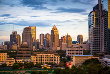 Views Over Downtown Bangkok, Thailand; Bangkok, Krung Thep Maha Nakhon, Thailand