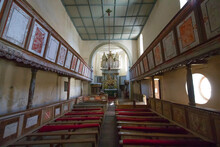 Interior View Of Viscri Medieval Saxon Lutheran Fortified Church, A UNESCO World Heritage Site, Brasov County; Viscri, Transylvania, Romania