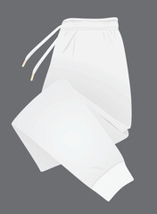 Wall Mural - White tracksuit bottom folded. vector