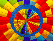 The Fabric Of A Hot-air Balloon In Vibrant Colours And Vent At The Top; Arizona, United States Of America