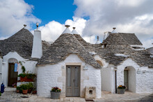 Traditional Apulian Round Stone Trulli Houses Of Alberobello; Alberobello, Puglia, Italy